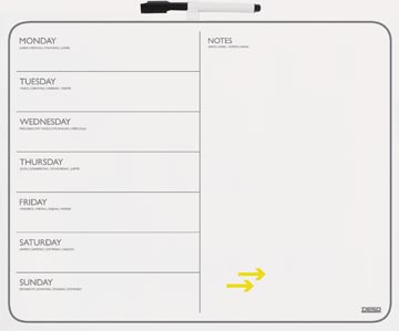 Magnetisch memoboard en weekplanner 40 x 50 cm desq