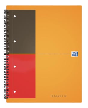 Spiraalschrift international filingbook gelijnd 200vel 80gr a4 oranje oxford