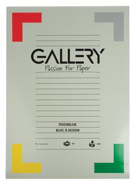 Gallery tekenpapier, 190 g, ft 29,7 x 42 cm, A3,  extra zwaar houtvrij papier, blok van 20 vel