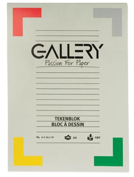 Tekenblok 20 vel extra zwaar houtvrij papier 180gr a4 wit gallery.
