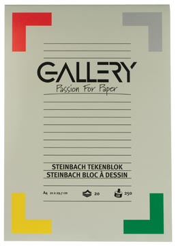 Tekenblok 20 vel steinbach gekorreld 250gr a4 wit gallery