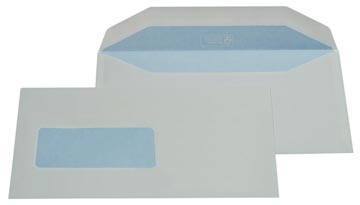 D.500 omslagen 114 x 229 mm gegomd met venster links wit