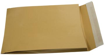 D.250 zakomslagen met h-bodem 250 x 350 x 40 mm strip zonder venster bruin