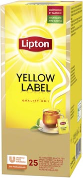 P.25 theezakjes yellow label squeezable lipton