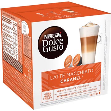 B.16 dosettes de café latte macchiato caramel dolce gusto nescafé