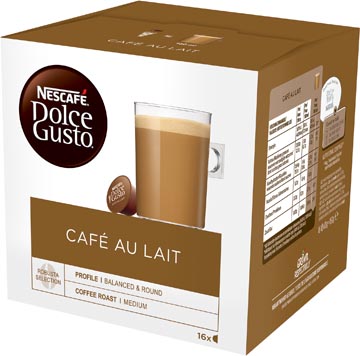 Nescafé Dolce Gusto dosettes de café, café au lait, paquet de 16 dosettes