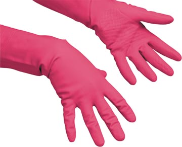 Handschoenen multigebruik latex large rood vileda