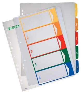 Pc printbare project indexen 1-5 gekleurde tabs a4+ leitz