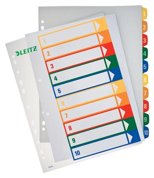 Pc printbare project indexen 1-10 gekleurde tabs a4+ leitz