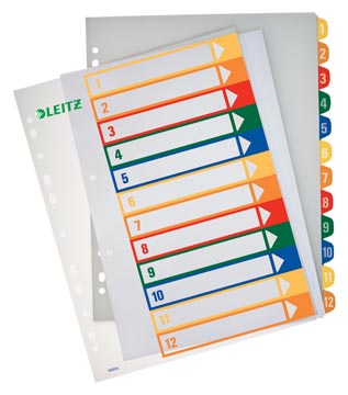 Pc printbare project indexen 1-12 gekleurde tabs a4+ leitz