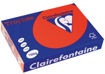 250 bl a4 160gr koraalrood clairefontaine - 1004