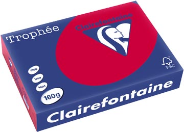 250 bl a4 160gr kersenrood clairefontaine - 1016
