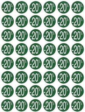 P.192 etiketten -20% diam. 24 mm groen apli