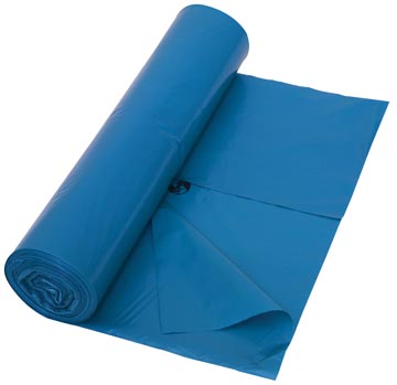 Sac poubelle 45 microns, ft 80 x 100 cm, 120 litres, bleu, rouleau de 25 pièces