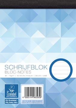 Schrijfblok gelijnd100 vel 70gr a6 work