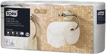 P.8 rollen toiletpapier extra soft 3-laags t4-systeem wit tork