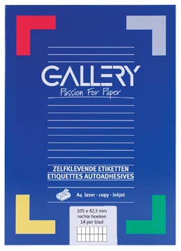 D.100 vel laseretiket 105 x 42,3 mm 14 etiket/vel