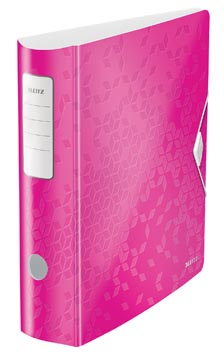 Ordner/hefboom polyfoam met rekker 8 cm a4 roze leitz