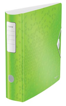 Ordner/hefboom polyfoam met rekker 8 cm a4 groen leitz