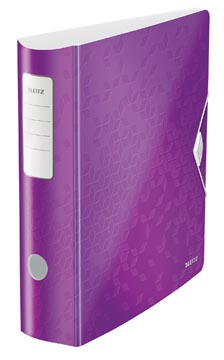 Classeur a levier en polyfoam avec bande elastique 8 cm a4 violet leitz