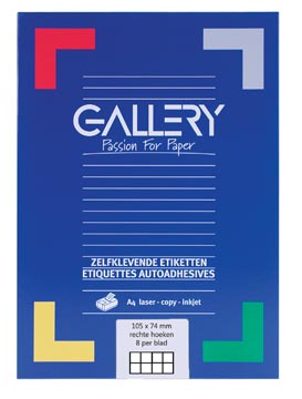 D.100 vel laseretiketten 105 x 74 mm 8 etiket/vel gallery