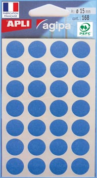 Etiq bleu ronde 15mm 168p