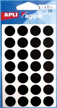 Poch.168 etiq.diam.15mm noir