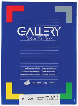 D.100 vel laseretiket 210 x 148,5 mm 2 etiketten/vel