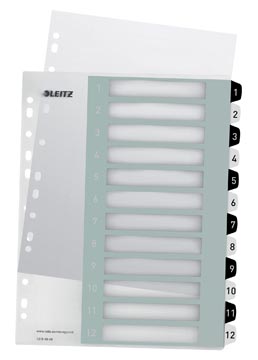 Leitz WOW intercalaires imprimables, 12 onglets, en noir et blanc