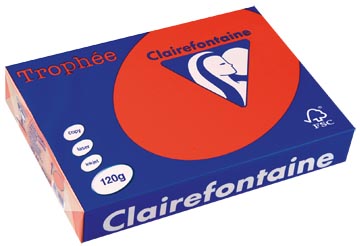 250 bl a4 120gr koraalrood clairefontaine - 1227