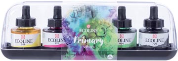 Set 5 flacons ecoline peinture a l'eau 30 ml couleurs primaires talens