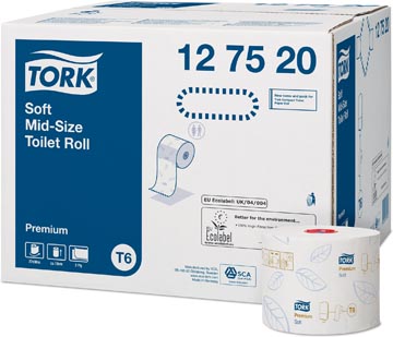 P.27 rouleaux papier toilette premium compact t6 2-plis blanc tork