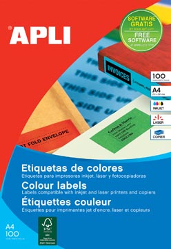P.100 vel 105 x 37 mm 16 etiket/vel geel apli