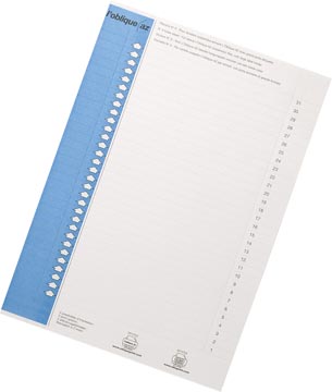 Vel 31 etiketten hangmap kast type 9 blauw l'oblique