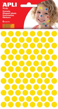 P.528 kids stickers cirkel diameter 10.5mm geel apli