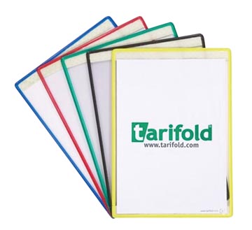P.5 porte-cadre adhésif a4 en pvc souple, antireflet, avec cadre en fil d'acier tarifold