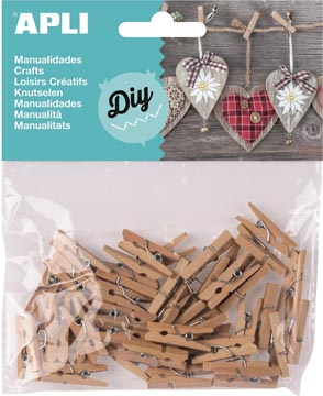 Apli pinces en bois natur 45x