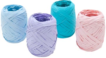 Ruban cadeau, 20 m, raffia, couleurs assorties