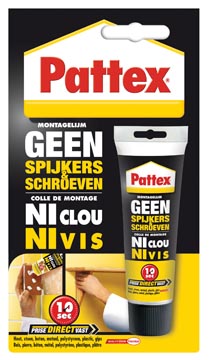 Pattex montagelijm Geen Spijkers &amp; Schroeven, tube van 50 g, op blister