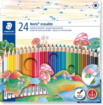 D.24 kleurpotloden noris club uitgombaar assortie staedtler