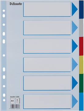 Intercalaires 6 ongelets pp assorti a4 esselte