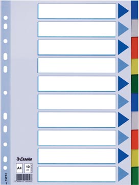 Intercalaires a4 10 onglets pp assorti esselte