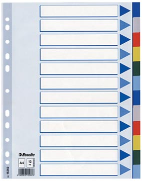 Intercalaires 12 onglets pp assorti