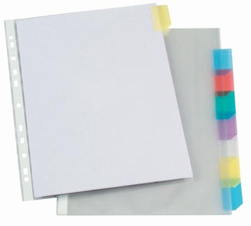 Showtas met 8 gekleurde tabs pp a4 transparant viquel