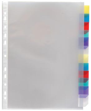 Showtas met 12 gekleurde tabs transparant a4 viquel