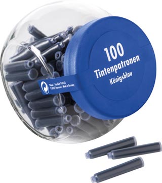 D.100 inktpatronen koningsblauw parker