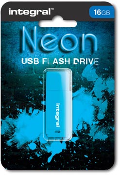 Usb stick neon 16gb blauw integral