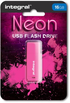 Usb stick neon 16gb roze integral