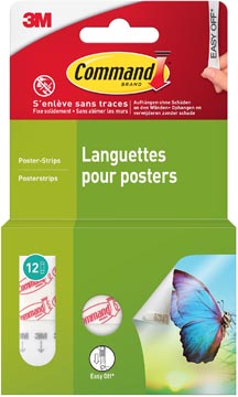 P.12 posterstrips small draagvermogen 225 gr wit command
