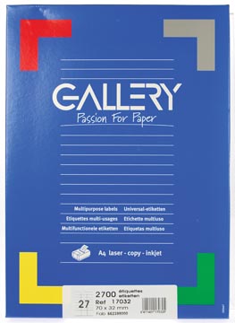 D.100 vel laseretiketten 70 x 32 mm 27 etiket/vel gallery